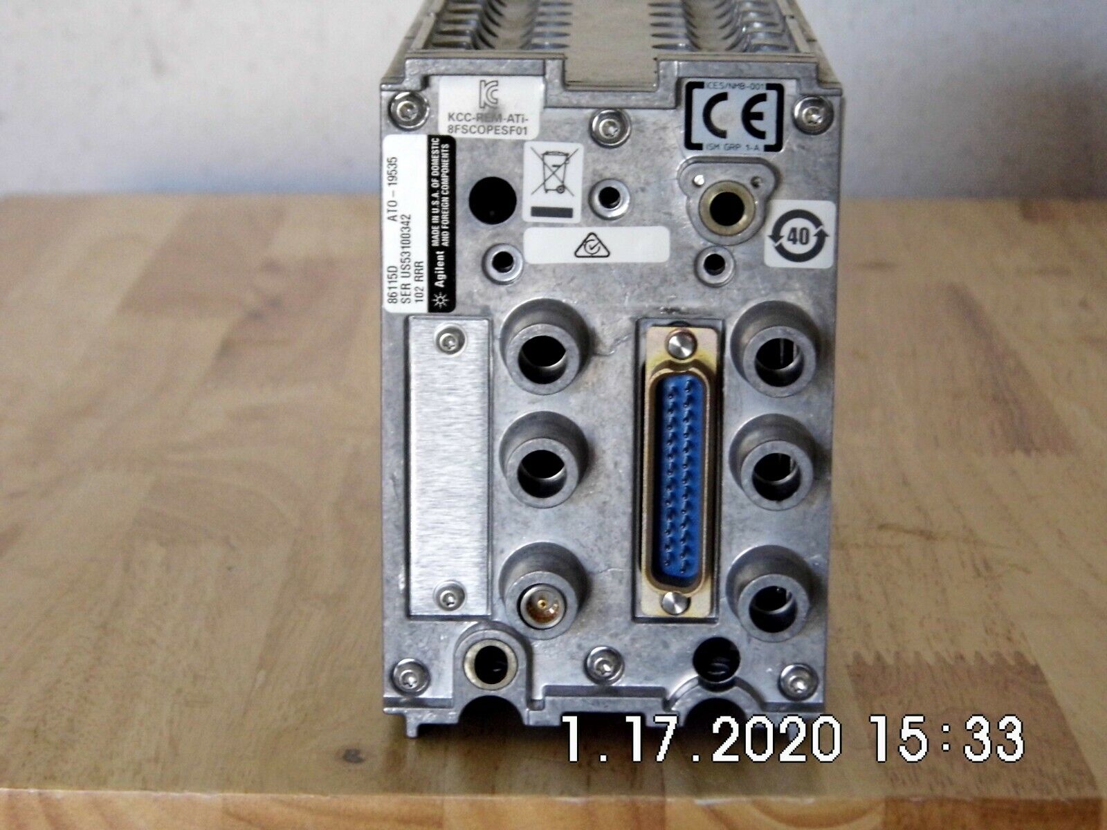 Keysight 86115D Optical Dual Module Input, Opt 102 (Dual Optical Input) NIST Keysight 86115D Optical Dual Module Input, Opt 102 (Dual Optical Input) NIST